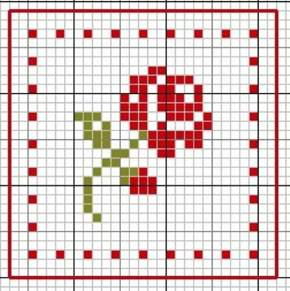Kreuzstich. Schlafzimmermuster, kleine Blumen, Vögel für Anfänger