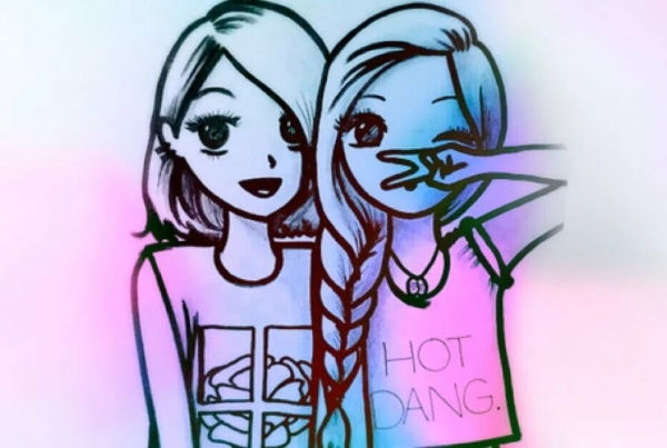 Foto-LP (beste Freunde). Schöne Zeichnungen in Like, Cartoon-Bleistift, Anime auf Avatar
