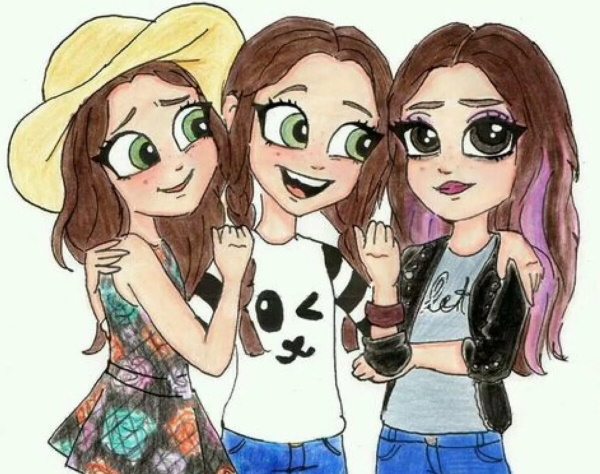 Foto-LP (beste Freunde). Schöne Zeichnungen in Like, Cartoon-Bleistift, Anime auf Avatar