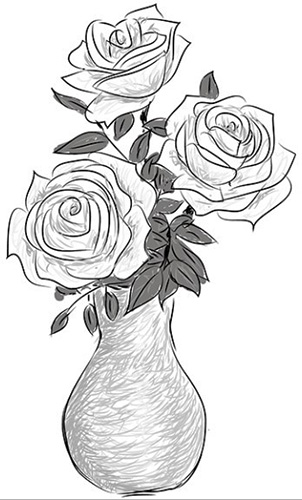 How to draw a rose with a pencil step by step for beginners beautifully. Photo