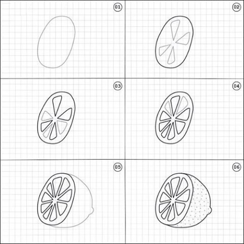 Stillleben mit Früchten für Kinder der 2.-3.-6. Klasse. Wie man mit Bleistift zeichnet, malt