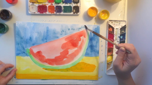 Stillleben mit Früchten für Kinder der 2.-3.-6. Klasse. Wie man mit Bleistift zeichnet, malt