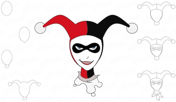 Joker-Zeichnung zum Nachmachen: Einfach, Harley Quinn, Anime-Bleistiftzeichnung für Anfänger
