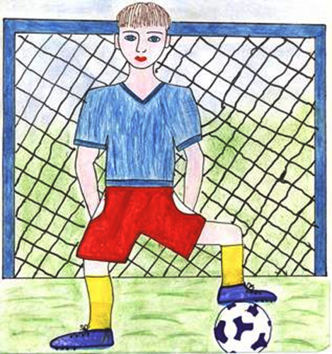 Zeichnen zum Thema Sport durch die Augen von Kindern der Klassen 1-5 mit Bleistift, Farben