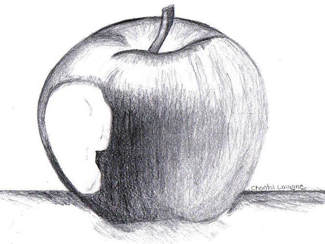 Apfel zeichnen für Kinder. Wie man Schritt für Schritt mit einem Bleistift in Schwarzweiß und Farbe zeichnet