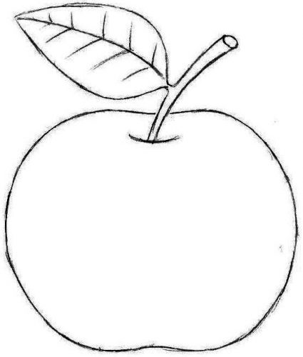 Apfel zeichnen für Kinder. Wie man Schritt für Schritt mit einem Bleistift in Schwarzweiß und Farbe zeichnet