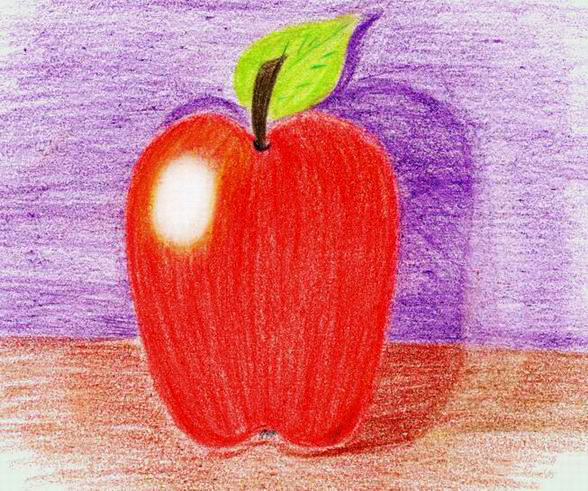 Apfel zeichnen für Kinder. Wie man Schritt für Schritt mit einem Bleistift in Schwarzweiß und Farbe zeichnet