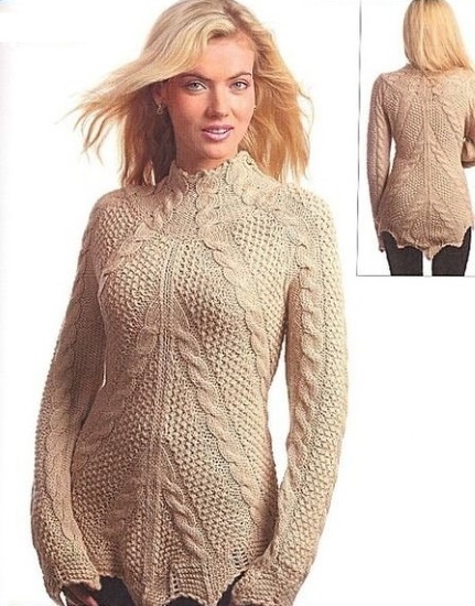 Perlenstricken. Muster und Beschreibung, Strickmuster für einen Snood, eine Strickjacke, eine Mütze, einen Pullover. Foto