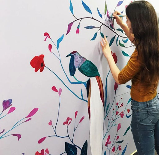 Acrylfarben zum Malen. Anwendung auf Leinwand, Stoff, Wänden