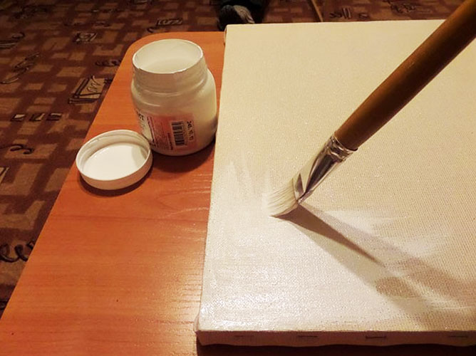 Acrylfarben zum Malen. Anwendung auf Leinwand, Stoff, Wänden