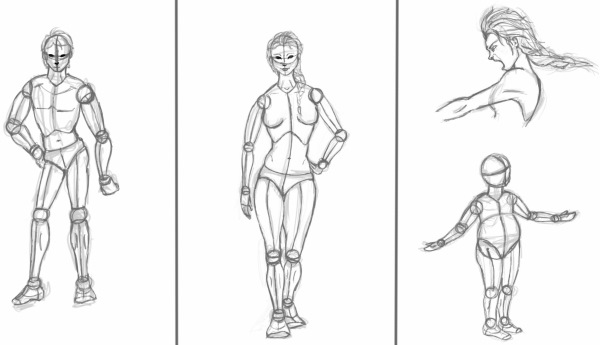 Figur einer Person in Bleistift. Skizzen in Bewegung, in voller Länge, in verschiedenen Posen. Zeichnen Schritt für Schritt