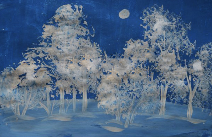 Winter mit Gouache Schritt für Schritt mit Kindern zeichnen für Anfänger. Video-Anleitung