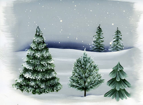 Winter mit Gouache Schritt für Schritt mit Kindern zeichnen für Anfänger. Video-Anleitung