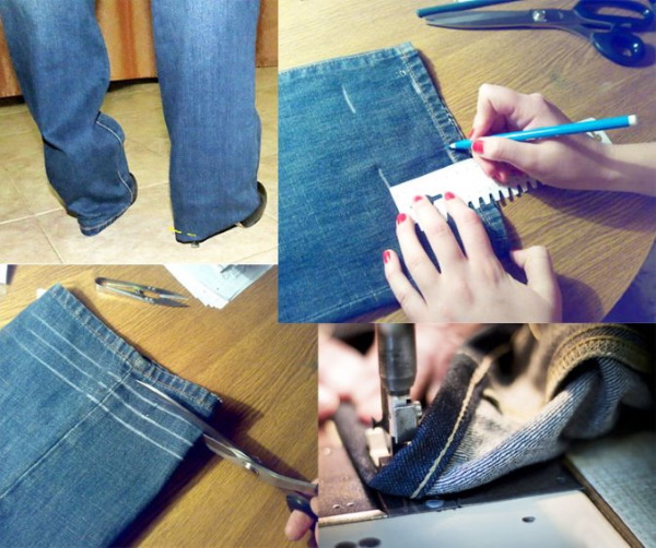 So kürzen Sie Jeans, ohne den Saum abzuschneiden, ohne Maschine, ohne Säumen, mit einem Gummiband