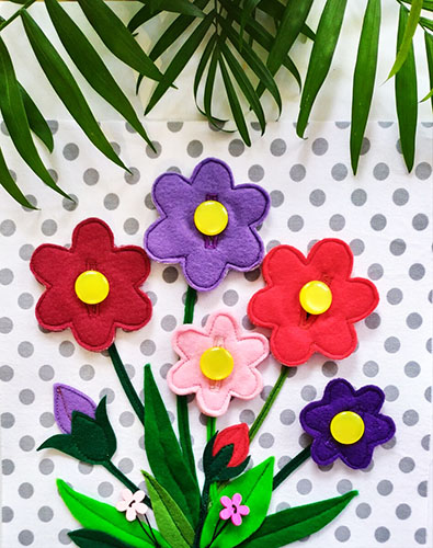 DIY-Filzbasteln für Kinder mit Mustern. Schemata