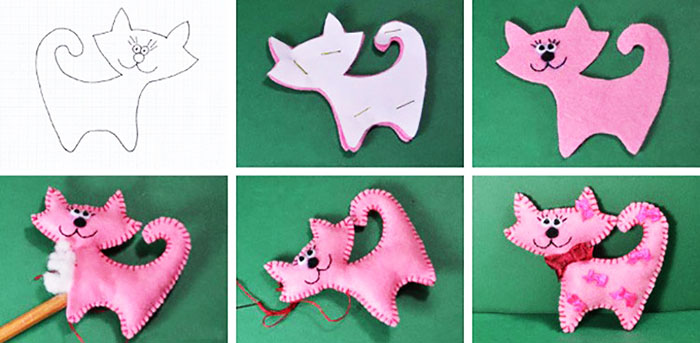 DIY-Filzbasteln für Kinder mit Mustern. Schemata