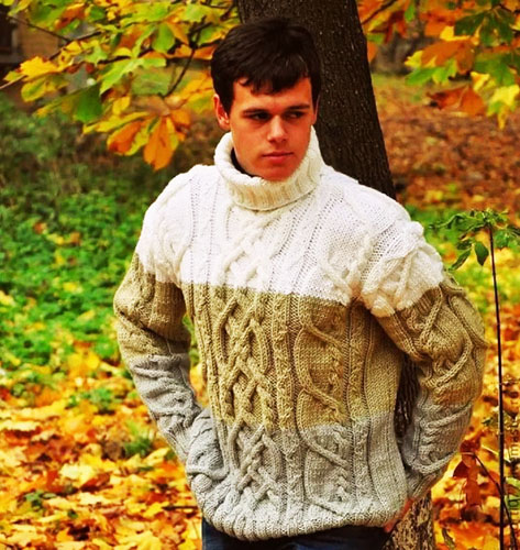 Strickmuster mit rechten und linken Maschen. Schnittmuster mit Beschreibungen für Decke, Schal, Mütze. Foto