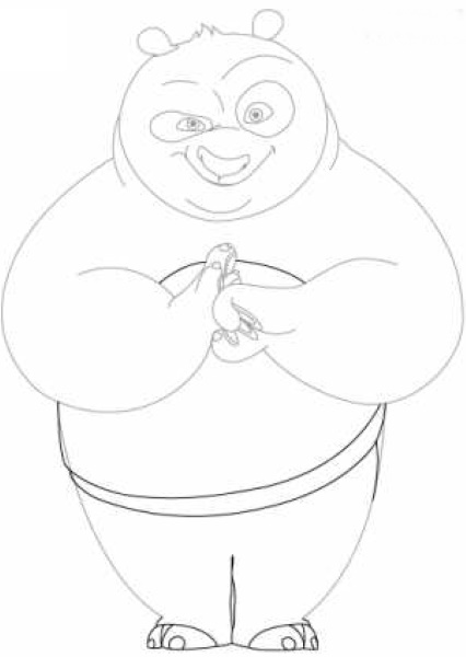Panda-Zeichnung für Kinder mit Bleistift, Farben, leicht zu kopieren