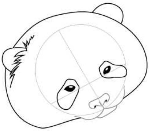 Panda-Zeichnung für Kinder mit Bleistift, Farben, leicht zu kopieren