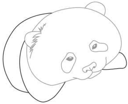 Panda-Zeichnung für Kinder mit Bleistift, Farben, leicht zu kopieren