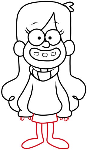 Bleistiftzeichnungen von Mabel aus Gravity Falls
