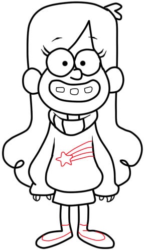 Bleistiftzeichnungen von Mabel aus Gravity Falls