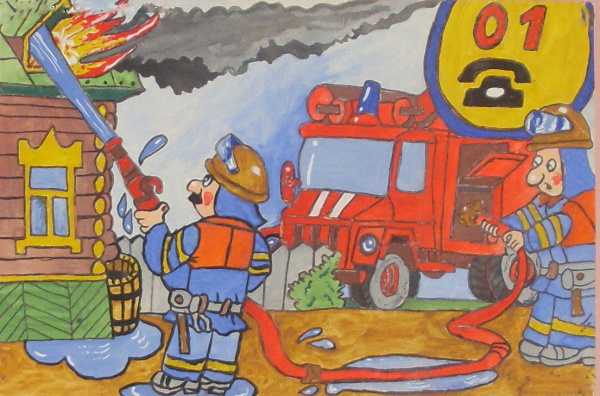 Zeichnungen zum Thema Feuer, zum Thema Brandschutz
