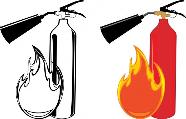 Zeichnungen zum Thema Feuer, zum Thema Brandschutz