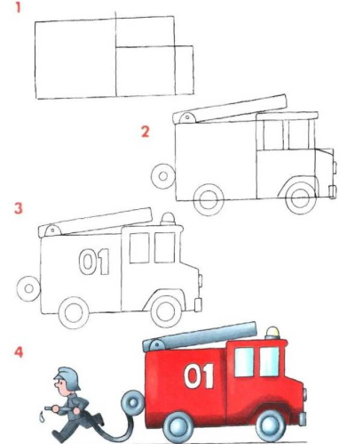 Zeichnungen zum Thema Feuer, zum Thema Brandschutz