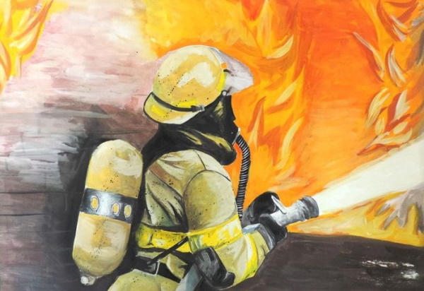Zeichnungen zum Thema Feuer, zum Thema Brandschutz