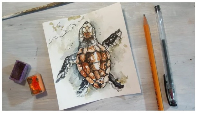 Zeichenunterricht für Kinder von 4-5 Jahren mit Bleistift, Farben