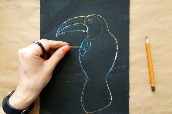 Scratchboard – eine Zeichentechnik für Kinder