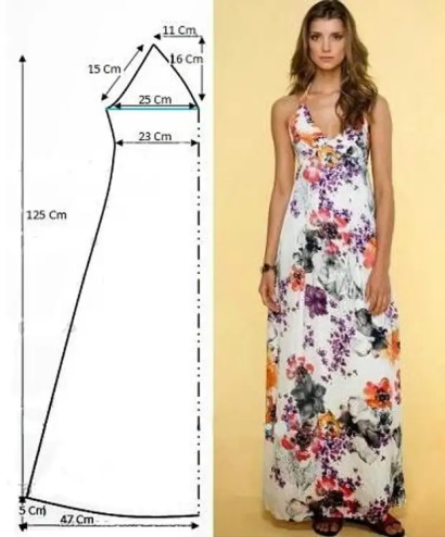 Locker sitzendes Sommerkleid zum Selbermachen. Muster, Foto