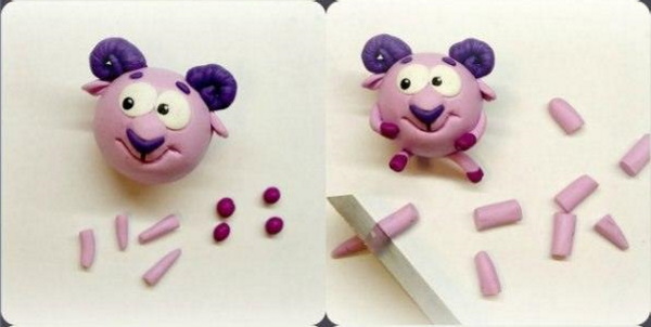 Wie man mit Kindern mit eigenen Händen Smeshariki aus Plastilin formt