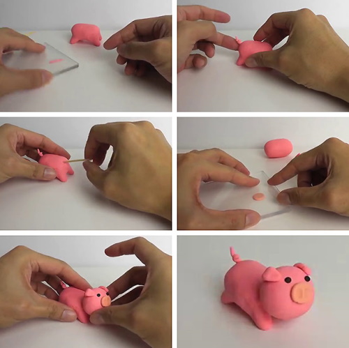 So basteln Sie mit Ihren eigenen Händen ein Plastilinschwein für Kinder. Foto