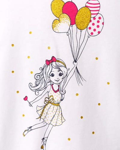 Ballonzeichnung für Kinder mit Bleistift, Gouache