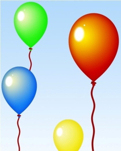 Ballonzeichnung für Kinder mit Bleistift, Gouache