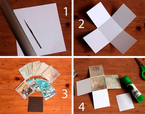 DIY-Überraschungsbox mit Fotos. Schemata, Fotos