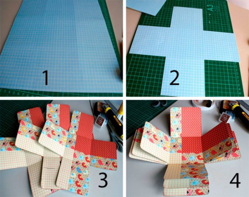 DIY-Überraschungsbox mit Fotos. Schemata, Fotos