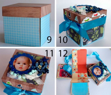 DIY-Überraschungsbox mit Fotos. Schemata, Fotos