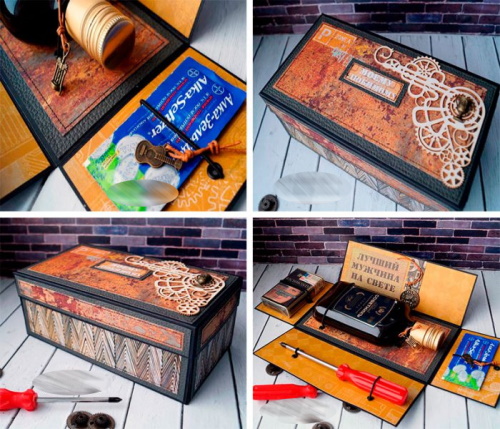 DIY-Überraschungsbox mit Fotos. Schemata, Fotos