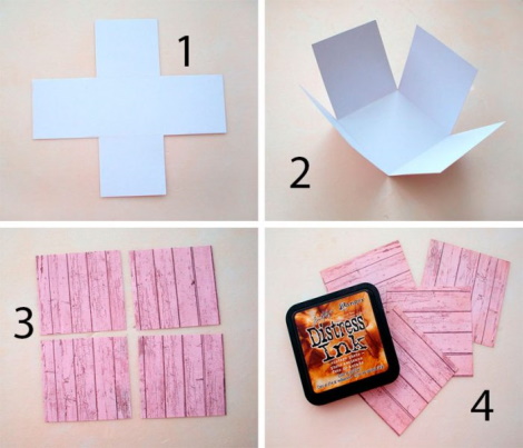 DIY-Überraschungsbox mit Fotos. Schemata, Fotos