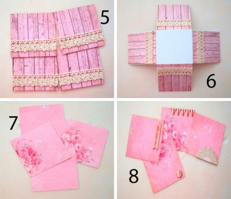 DIY-Überraschungsbox mit Fotos. Schemata, Fotos