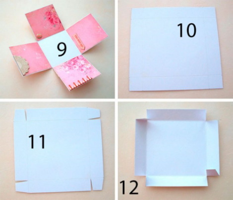 DIY-Überraschungsbox mit Fotos. Schemata, Fotos