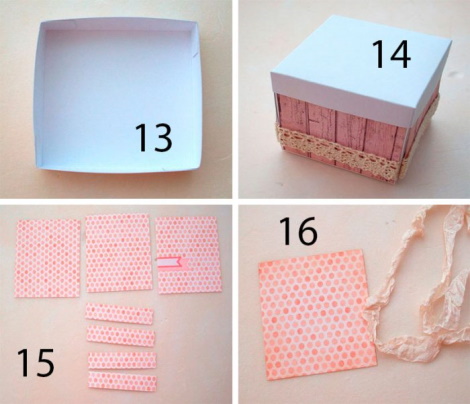 DIY-Überraschungsbox mit Fotos. Schemata, Fotos