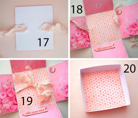 DIY-Überraschungsbox mit Fotos. Schemata, Fotos