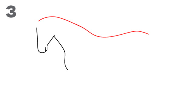 Pferdezeichnung für Kinder mit Bleistift