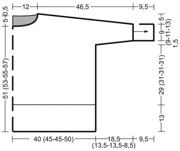 Stricken Sie mit Stricknadeln einen voluminösen Pullover für ein Mädchen. Schema und Beschreibung