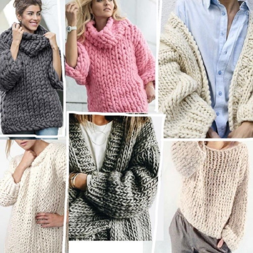 Stricken Sie mit Stricknadeln einen voluminösen Pullover für ein Mädchen. Schema und Beschreibung