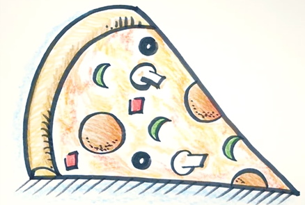 Pizzazeichnung für Kinder mit Bleistift zum Abschreiben